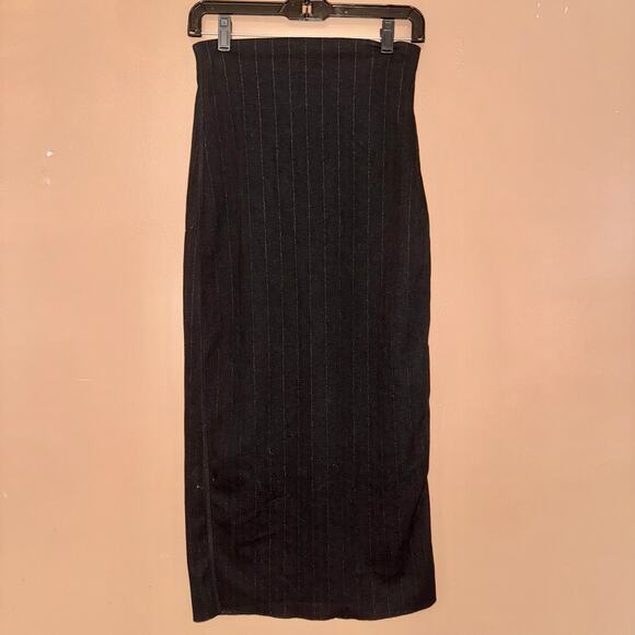 ZARA Women's Striped Maxi Skirt in Dark Grey - Size Medium - Excellent Condition - Picture 1 of 7